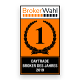 Awarded best daytrade broker 2019 by Brokerwahl